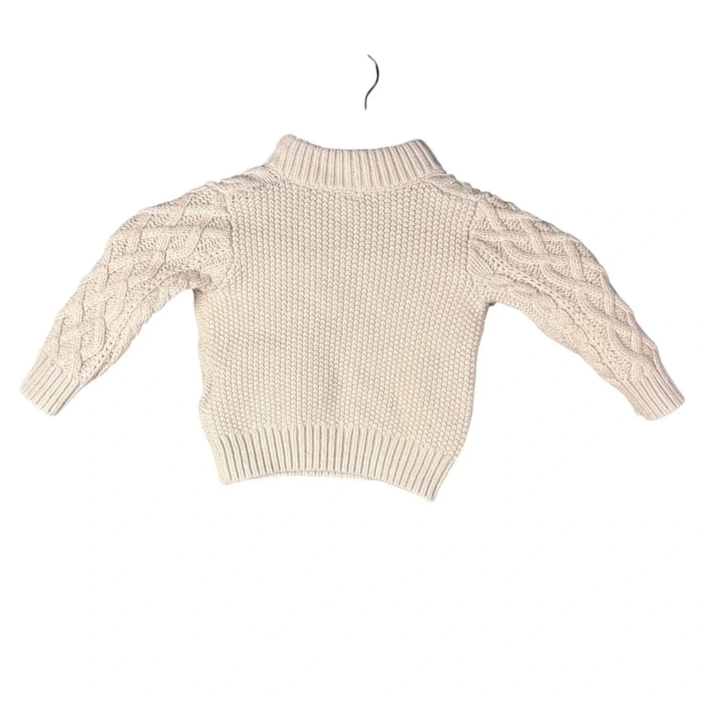 Baby Gap Cream Cable Knit Mock Neck Sweater – 12–18 Months